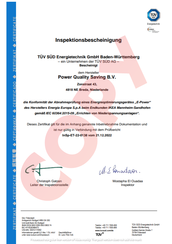 TÜV SÜD Inspection